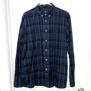 John Varvatos Star Blue plaid shirt XL button down long sleeve